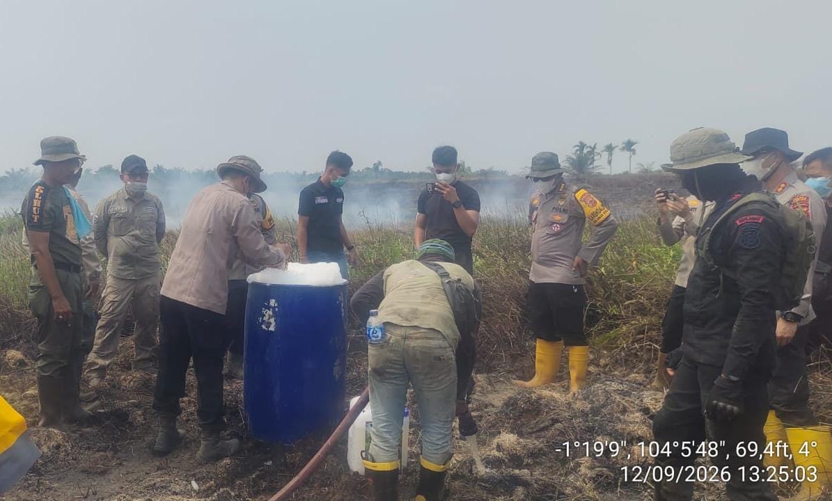 Polda Jambi Cek dan Tangani Karhutla di Sungai Aur, Luas Lahan Terbakar Capai 20 Hektare