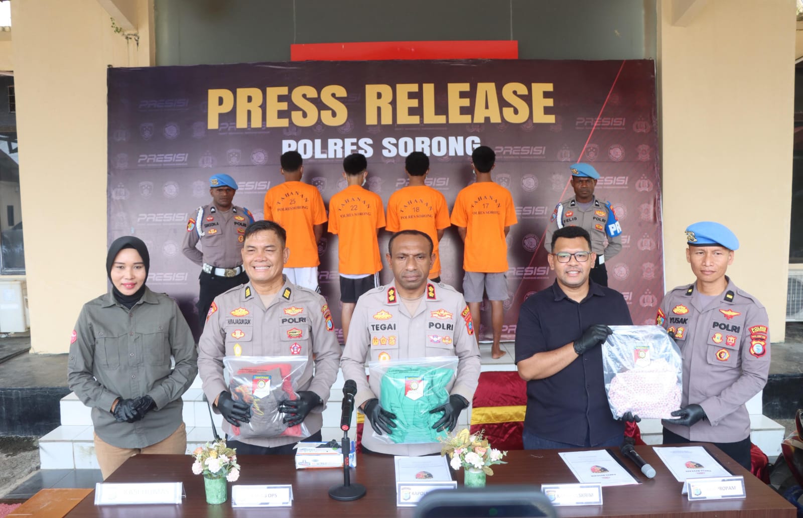 Polres Sorong Ungkap Dua Kasus Kejahatan Menonjol: Pencurian 20 Unit Motor dan Pemerkosaan Bermotif
