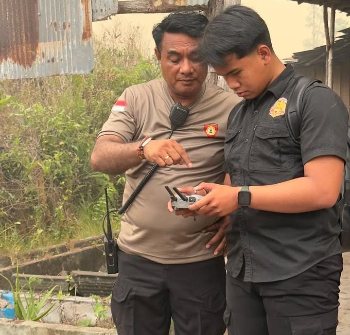 Dirsamapta Polda Kalteng Melaksanakan Peninjauan Karhutla di Jl. Tjilik Riwut Km 17